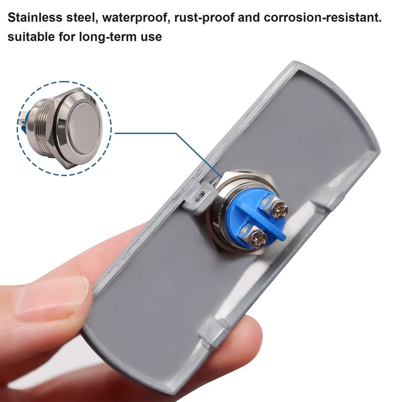 mxuteuk Door Access Control System Momentary Push Button Switch Zinc Alloy Panel Door Exit Button Push DC12V 3A G020-CF - Image 4